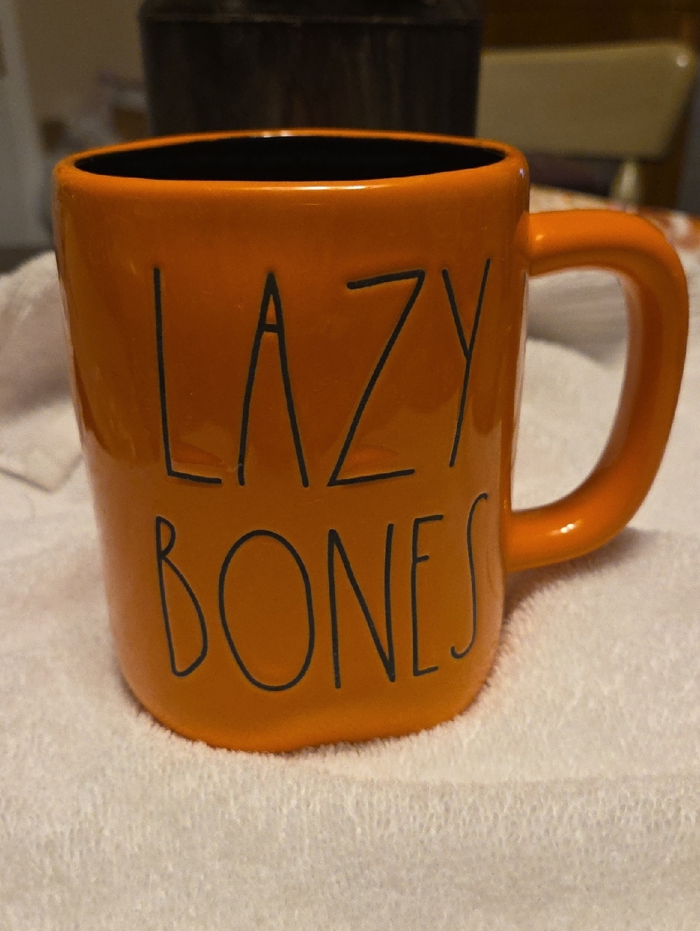 Rae Dunn Orange 'LAZY BONES' Ceramic Mug